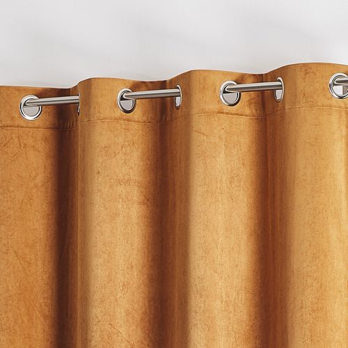 Rideau En Velours Feutré Uni - 135x260 Cm - Tabac