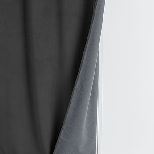 Rideau Isolant Et Occultant En Velours Doublé Polaire - 135x280 Cm - Gris Anthracite