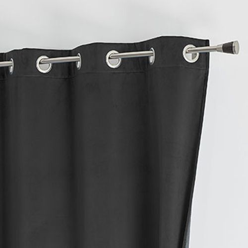 Rideau Isolant Et Occultant En Velours Doublé Polaire - 135x280 Cm - Gris Anthracite