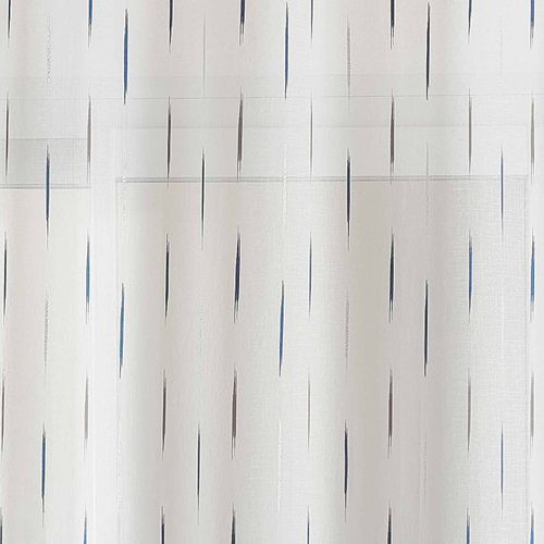 Voilage En Étamine à Jacquard Rayé - 140x260 Cm - Bleu Paon