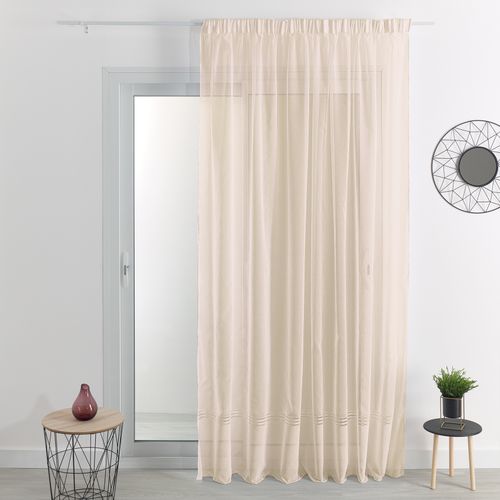 Voilage Base Tissée Finition Galon Fronceur - 420x240 Cm - Crème