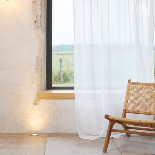 Voilage Uni Sablé Et Plombé - 240x245 Cm - Blanc