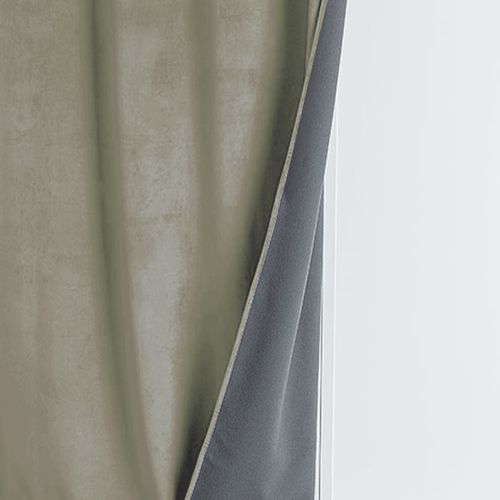 Rideau Isolant Et Occultant En Velours Doublé Polaire - 135x280 Cm - Beige