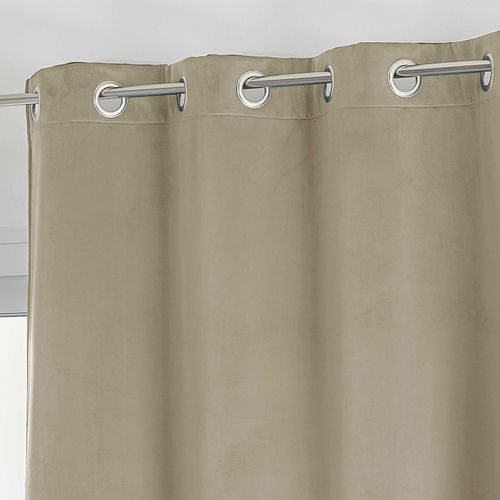 Rideau Isolant Et Occultant En Velours Doublé Polaire - 135x280 Cm - Beige