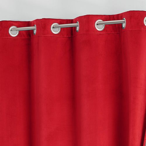 Rideau Isolant Et Occultant En Velours Doublé Polaire - 135x280 Cm - Rouge