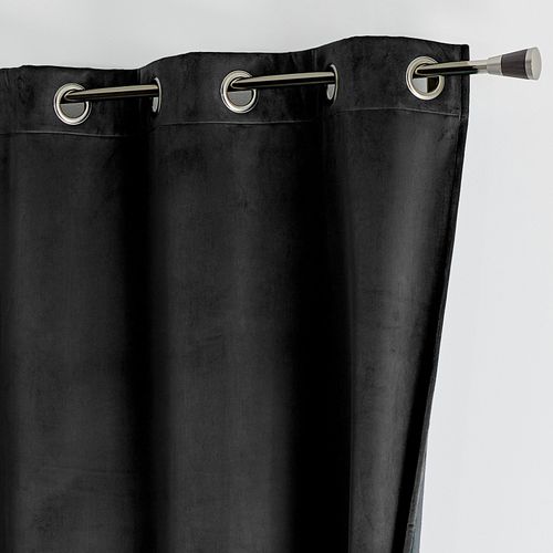 Rideau Isolant Et Occultant En Velours Doublé Polaire - 135x280 Cm - Noir