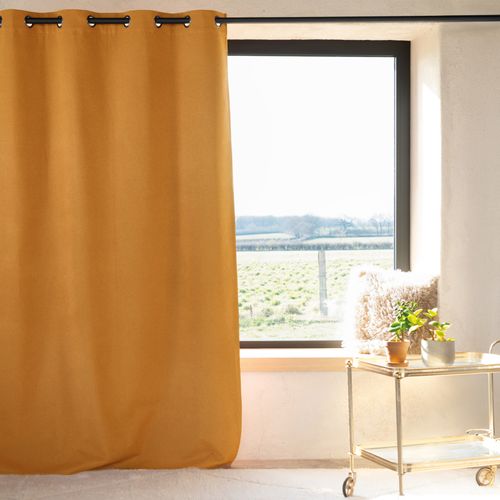 Rideau 100% Occultant Thermique Phonique Chiné - 135x260 Cm - Jaune Ocre