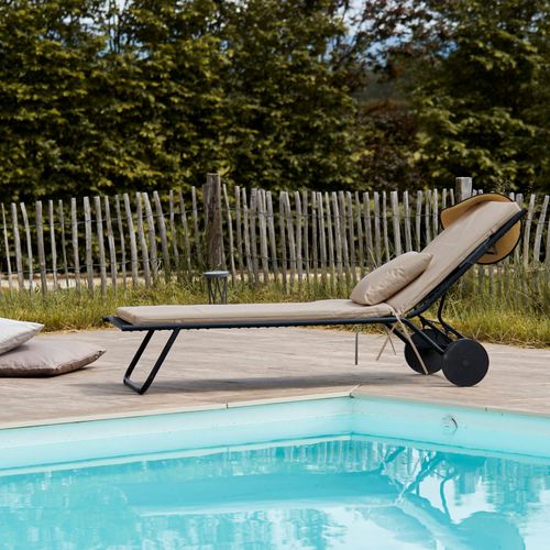 Matelas Bain De Soleil Extérieur Imperméable Minorque - 60x190 Cm - Beige