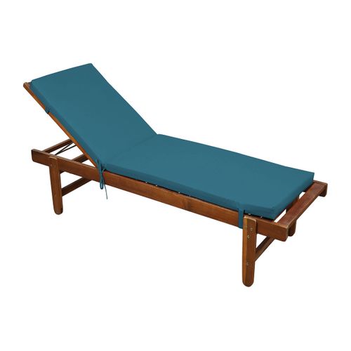 Matelas Bain De Soleil Extérieur Imperméable Minorque - 60x190 Cm - Bleu Paon
