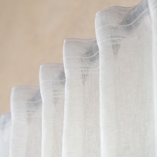 Voilage Passants Cachés - Effet Lin - 140x260 Cm - Blanc