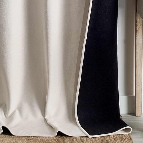 Rideau Thermique Phonique Et Semi Occultant à Galons Fronceurs Konfor - 140x260 Cm - Blanc Cassé