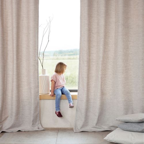 Rideau Thermique Semi-occultant Bouclette - 140x260 Cm - Beige