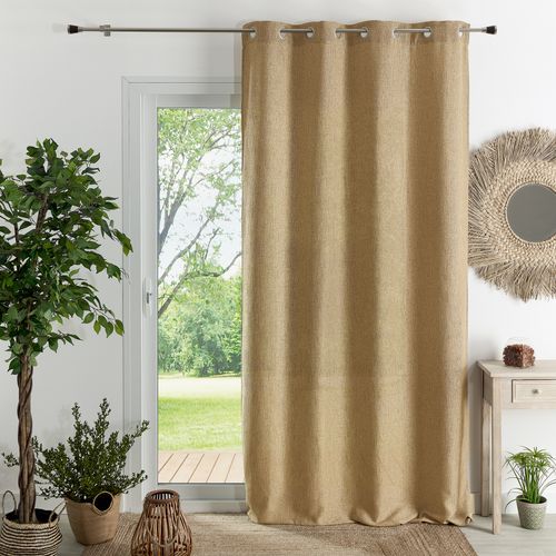 Rideau D'ameublement Uni Et Natté - 140x260 Cm - Ficelle