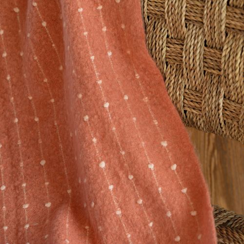 Plaid Doux à Franges Aspect Mohair - 130x180 Cm - Terracotta