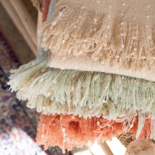 Plaid Doux à Franges Aspect Mohair - 130x180 Cm - Terracotta