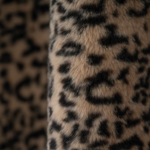 Rideau Imitation Fourrure Léopard - 140x260 Cm - Beige