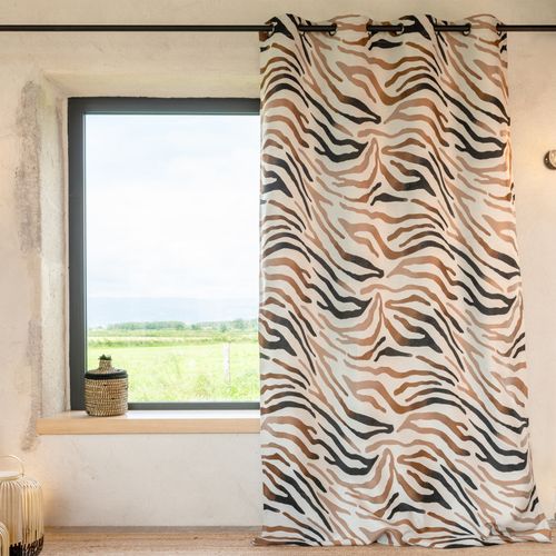Rideau Motif Zèbre Dégradé - 140x260 Cm - Jaune Ocre