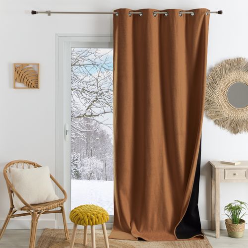 Rideau Thermique Phonique Et Semi Occultant Konfor - 140x300 Cm - Marron Clair