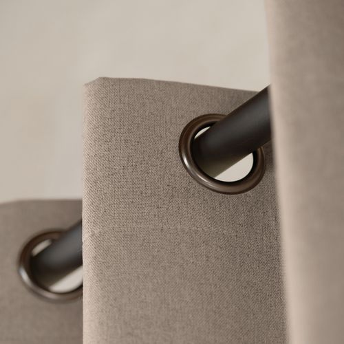 Rideau 100% Occultant Thermique Phonique Chiné - 240x260 Cm - Taupe