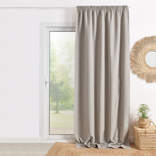 Rideau 100% Occultant Double Face Galon Fronceur - 135x260 Cm - Taupe