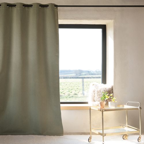 Rideau 100% Occultant Thermique Phonique Chiné - 135x180 Cm - Kaki