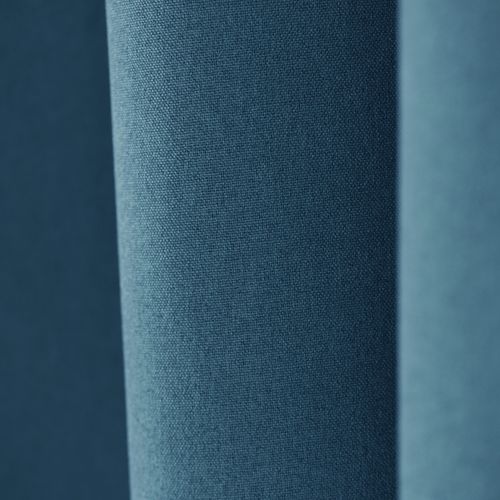 Rideau 100% Occultant Thermique Phonique Chiné - 240x260 Cm - Bleu Pétrole