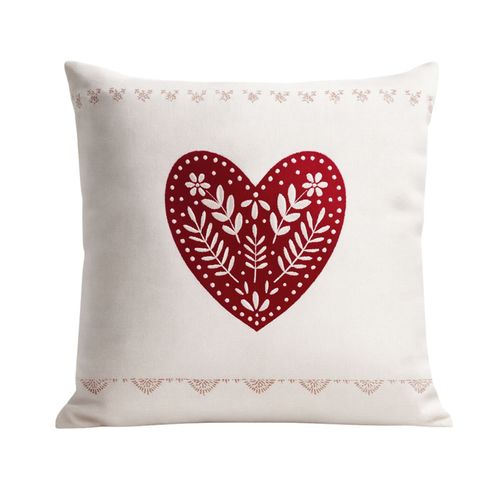 Coussin Montagne Cœur Rouge - 45x45 Cm - Rouge