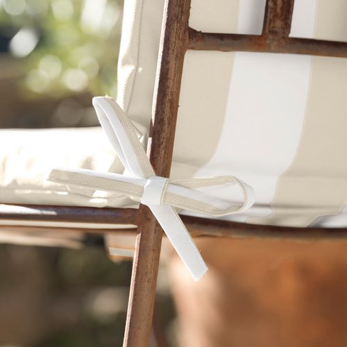 Coussin De Chaise Assise Et Dossier Imperméable à Rayures Arcachon - 40x90 Cm - Lin