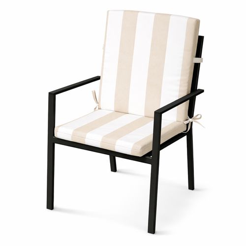 Coussin De Chaise Assise Et Dossier Imperméable à Rayures Arcachon - 40x90 Cm - Lin