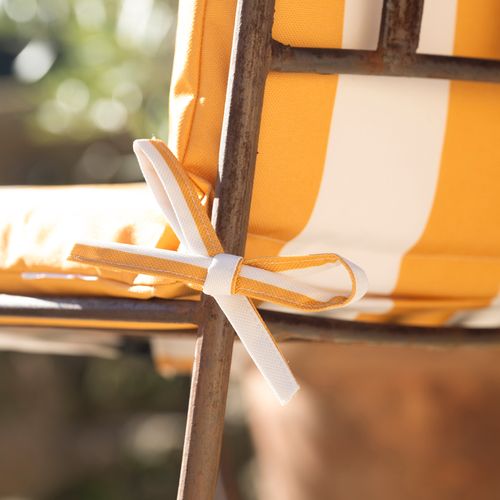 Coussin De Chaise Assise Et Dossier Imperméable à Rayures Arcachon - 40x90 Cm - Jaune
