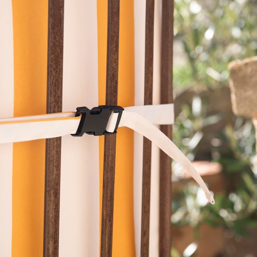 Coussin De Chaise Assise Et Dossier Imperméable à Rayures Arcachon - 40x90 Cm - Jaune