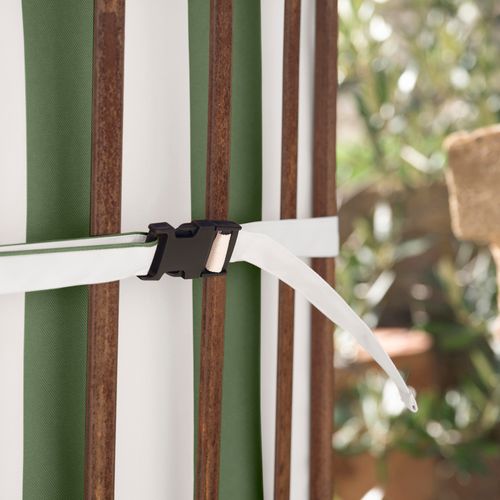 Coussin De Chaise Assise Et Dossier Imperméable à Rayures Arcachon - 40x90 Cm - Vert Olive