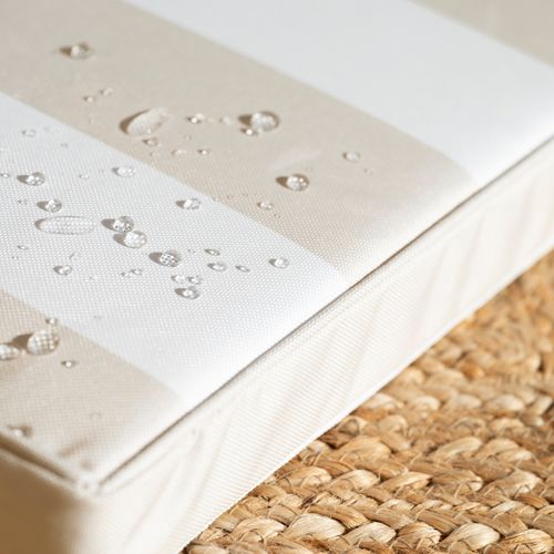 Galette De Chaise Imperméable Déhoussable à Rayures Arcachon - 40x40 Cm - Lin