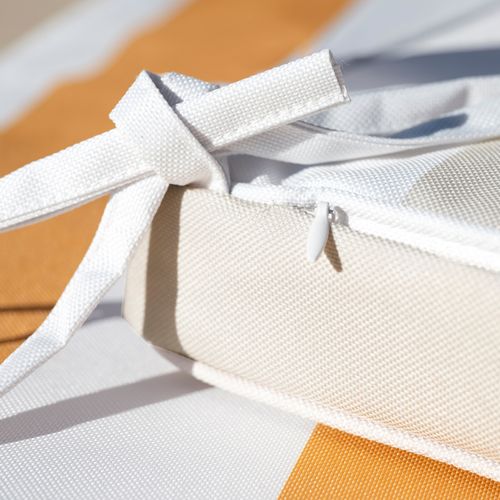 Galette De Chaise Imperméable Déhoussable à Rayures Arcachon - 40x40 Cm - Lin