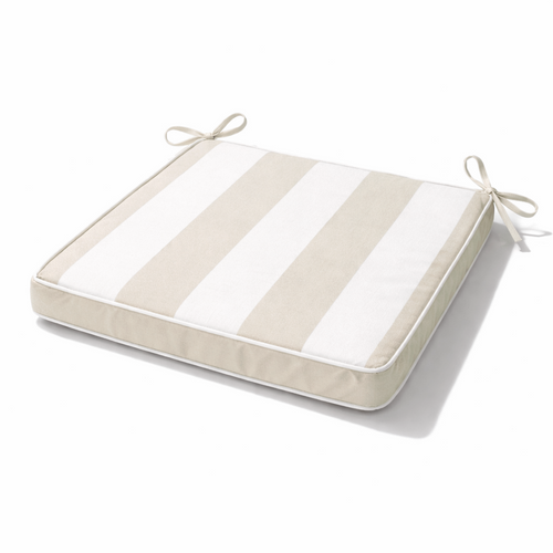 Galette De Chaise Imperméable Déhoussable à Rayures Arcachon - 40x40 Cm - Lin