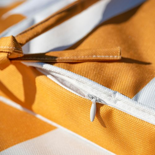 Galette De Chaise Imperméable Déhoussable à Rayures Arcachon - 40x40 Cm - Jaune