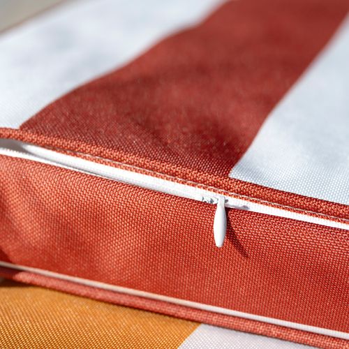 Galette De Chaise Imperméable Déhoussable à Rayures Arcachon - 40x40 Cm - Terracotta