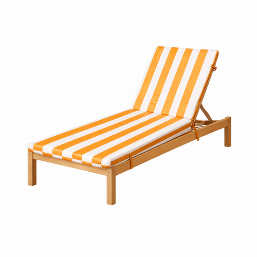Matelas Bain De Soleil Imperméable Déhoussable à Rayures Pour Transat Arcachon - 60x190 Cm - Jaune