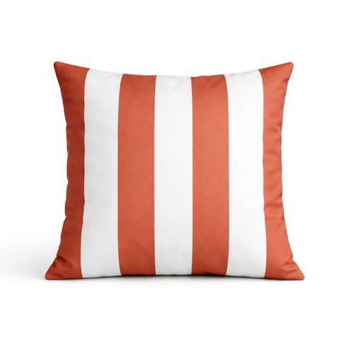 Coussin Imperméable Déhoussable à Rayures Arcachon - 50x50 Cm - Terracotta