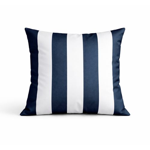 Coussin Imperméable Déhoussable à Rayures Arcachon - 50x50 Cm - Bleu Foncé