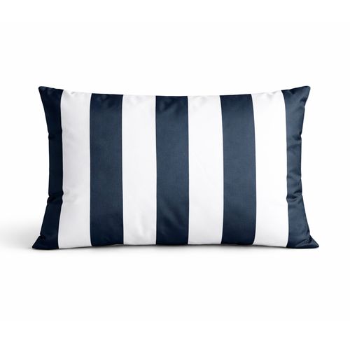 Coussin Imperméable Déhoussable à Rayures Arcachon - 60x40 Cm - Bleu Foncé