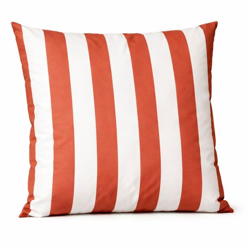 Coussin Imperméable Déhoussable à Rayures Arcachon - 70x70 Cm - Terracotta