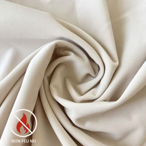 Rideau Ignifugé M1 En Velours Premium - 140x260 Cm - Ecru