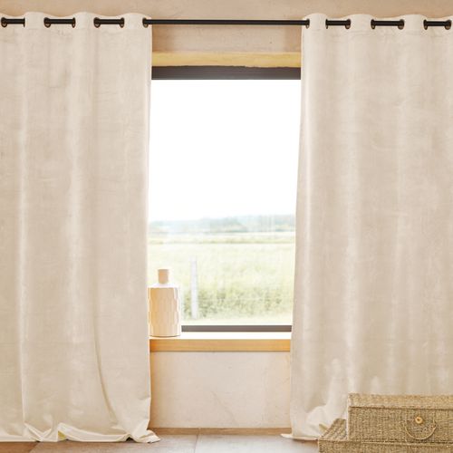 Rideau Ignifugé M1 En Velours Premium - 140x260 Cm - Ecru