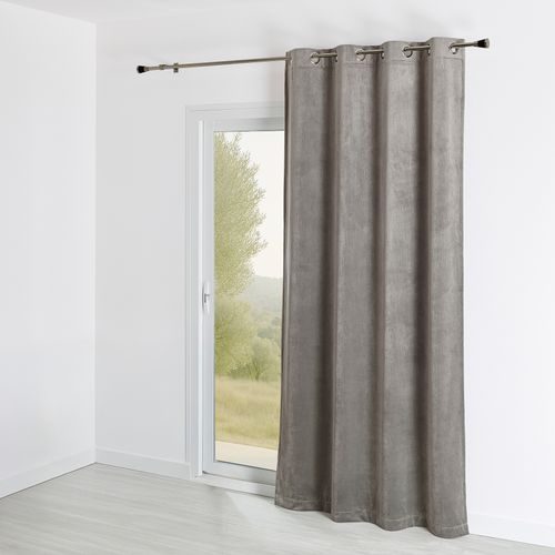 Rideau Ignifugé M1 En Velours Premium - 140x260 Cm - Gris
