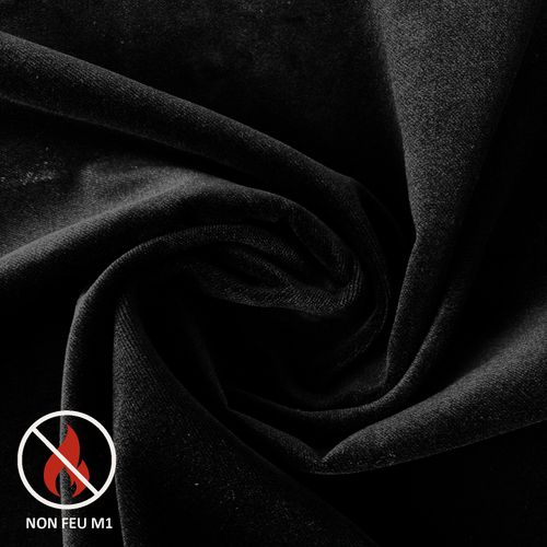 Rideau Ignifugé M1 En Velours Premium - 140x260 Cm - Noir