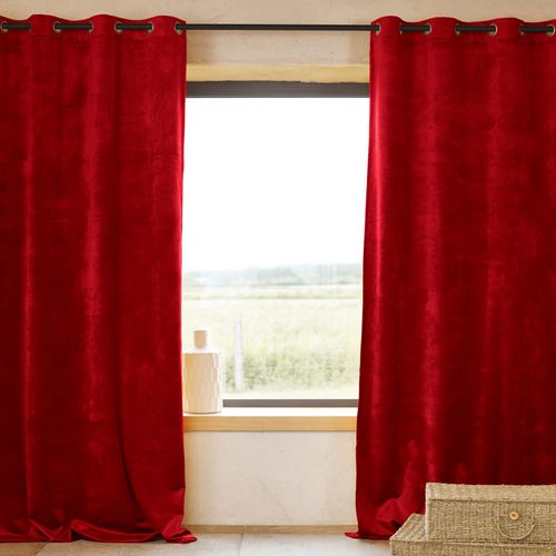 Rideau Ignifugé M1 En Velours Premium - 140x260 Cm - Rouge