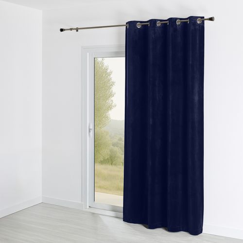Rideau Ignifugé M1 En Velours Premium - 140x260 Cm - Bleu Marine