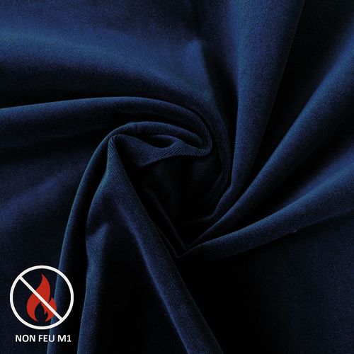 Rideau Ignifugé M1 En Velours Premium - 140x260 Cm - Bleu Marine