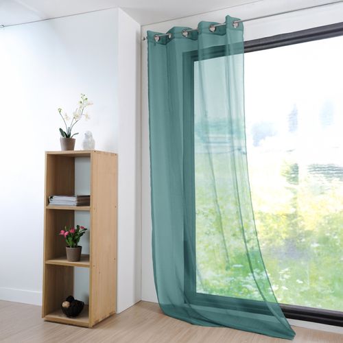 Voilage Uni Et Léger - 135x260 Cm - Vert Emeraude